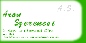 aron szerencsi business card